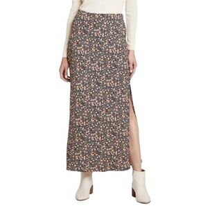 Nili Lotan x Target Liberty Floral Maxi A-Line Skirt Size Small Black Side Slit